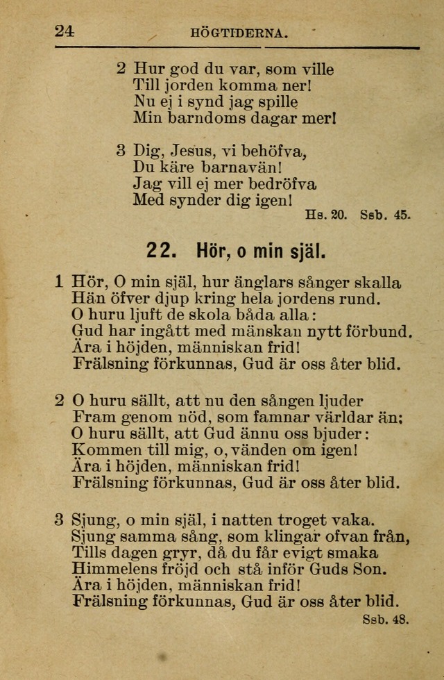 Söndagsskolbok: innehållande liturgi och sånger för söndagsskolan (Omarbetad uppl.) page 24