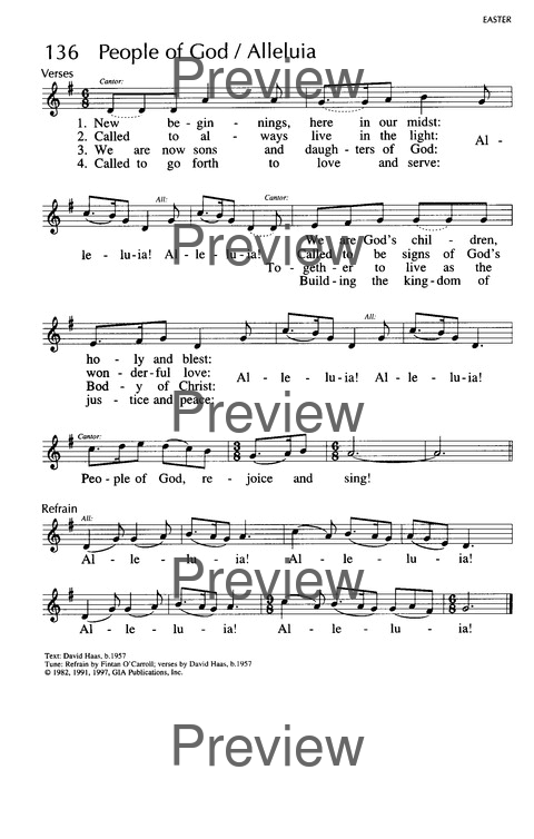 Singing Our Faith: a hymnal for young Catholics page 58