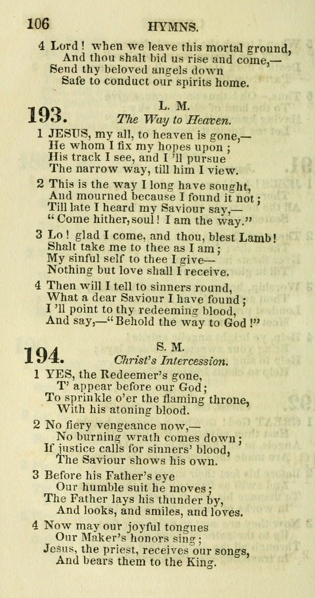 Social Psalmist: or hymns, selected for the private use and social meetings of evangelical Christians page 110