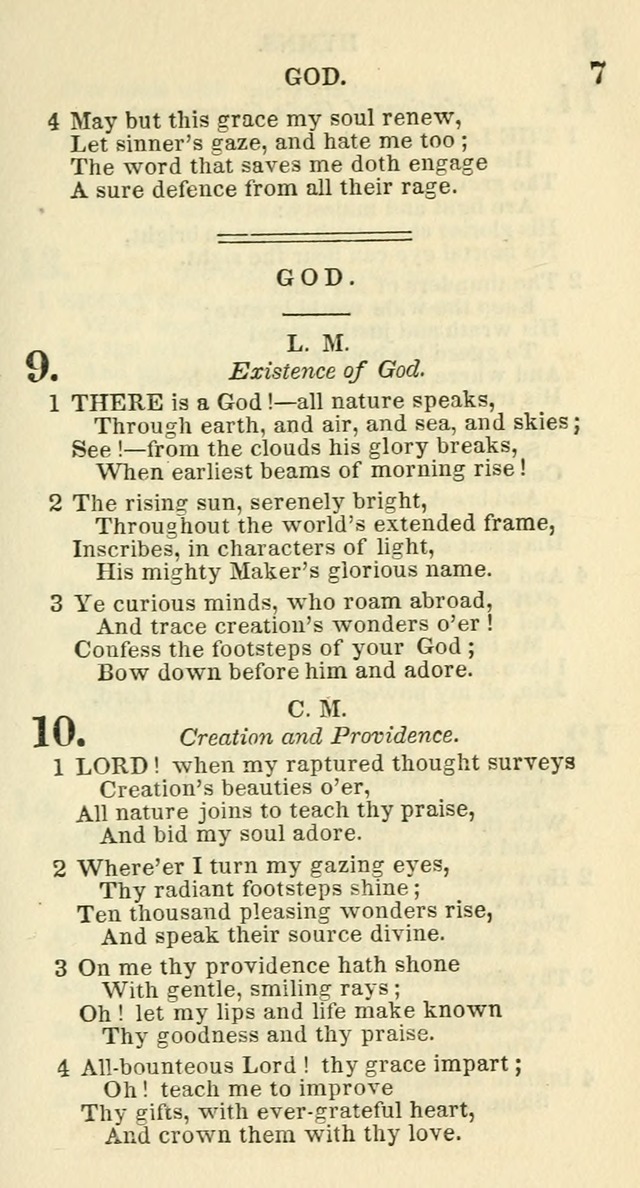Social Psalmist: or hymns, selected for the private use and social meetings of evangelical Christians page 7