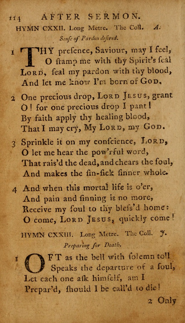 A Selection of Psalms and Hymns: done under the appointment of  the Philadelphian Association page 114