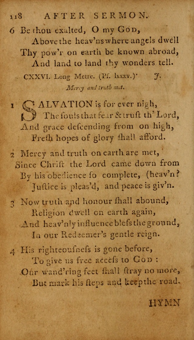 A Selection of Psalms and Hymns: done under the appointment of  the Philadelphian Association page 118