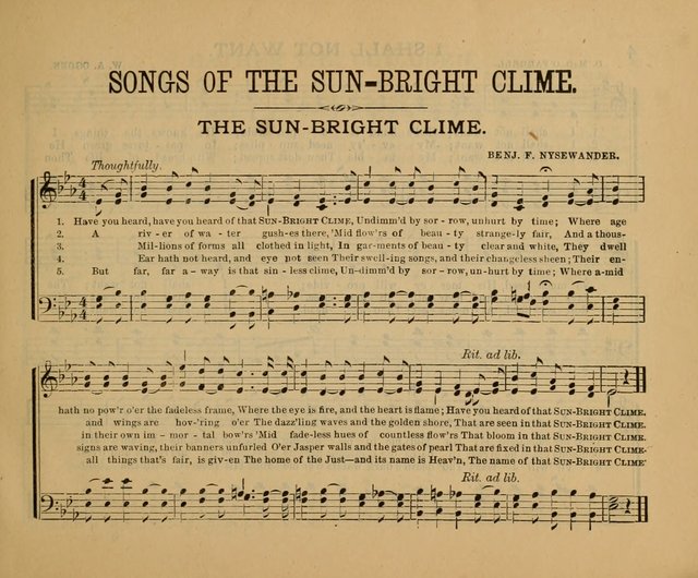 Songs of the Sun Bright Clime: a collection of choice music and poetry, for Sabbath schools and gospel meetings page 3