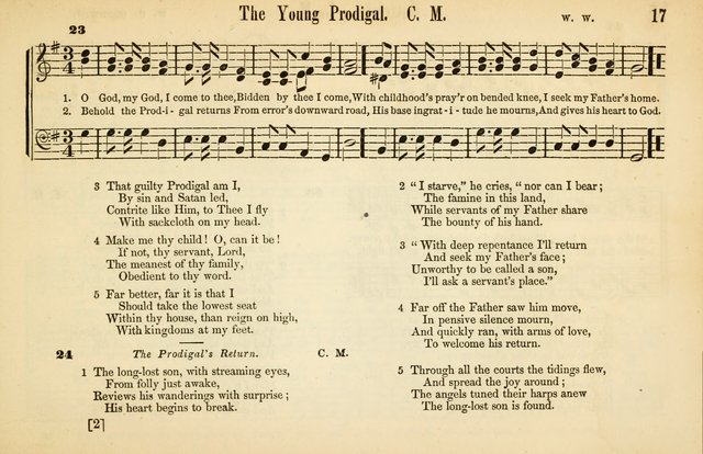 The Sabbath School: a complete collection of hymns and tunes for Sabbath schools, families, and social gatherings page 17