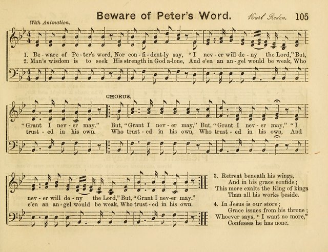 The Sweet Singer: a collection of hymns and tunes for Sunday-schools. Together with a variety suitable for day-schools, revival occasions, and the family circle page 105