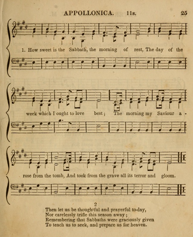 The Sabbath School Harp: being a selection of tunes and hynns, adapted to the wants of Sabbath schools, families, and social meetings (2nd ed.) page 25
