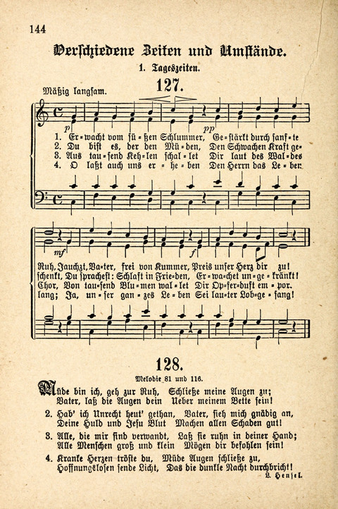 Sonntagsschulharfe: Eine Sammlung auserlesener Lieder und Melodien für die Jugend page 144