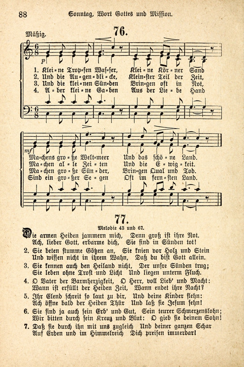 Sonntagsschulharfe: Eine Sammlung auserlesener Lieder und Melodien für die Jugend page 88