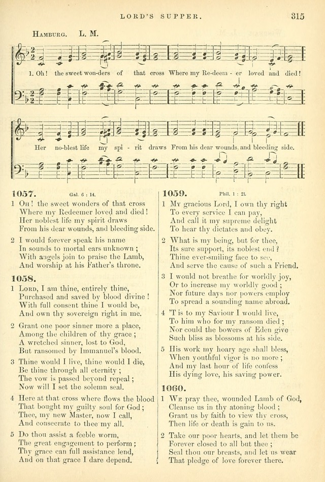 Songs for the Sanctuary: or hymns and tunes for Christian worship page 315