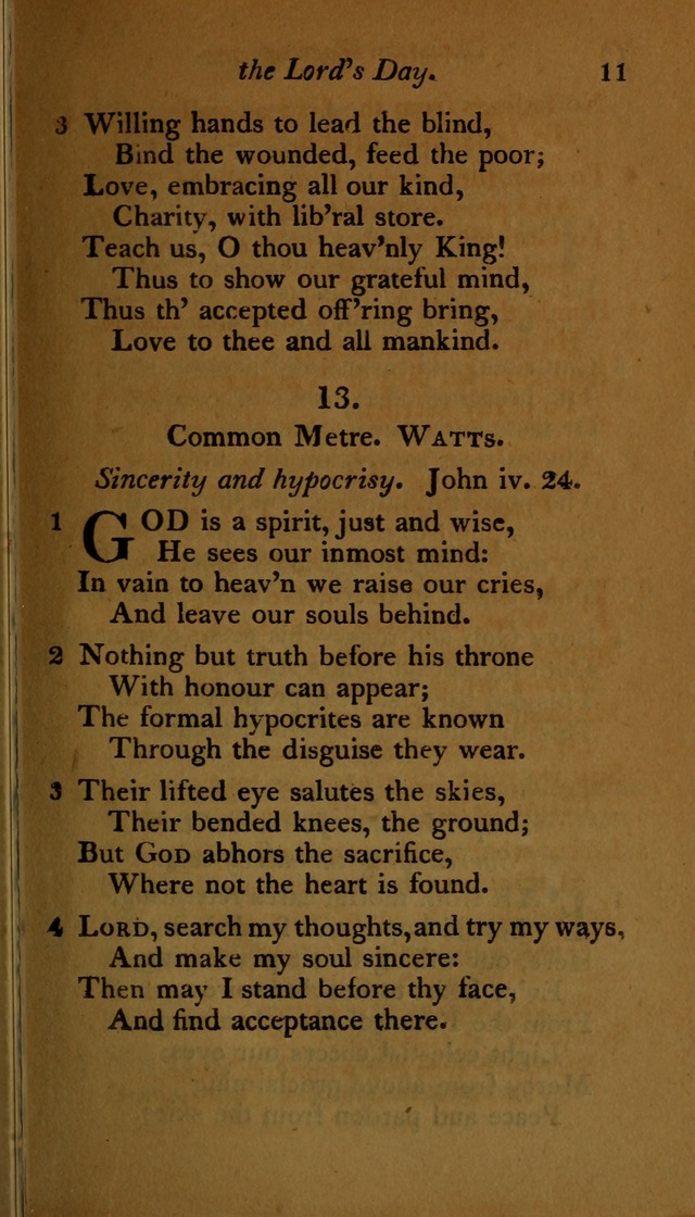 A Selection of Sacred Poetry: consisting of psalms and hymns, from Watts, Doddridge, Merrick, Scott, Cowper, Barbauld, Steele ...compiled for  the use of the Unitarian Church in Philadelphia page 11