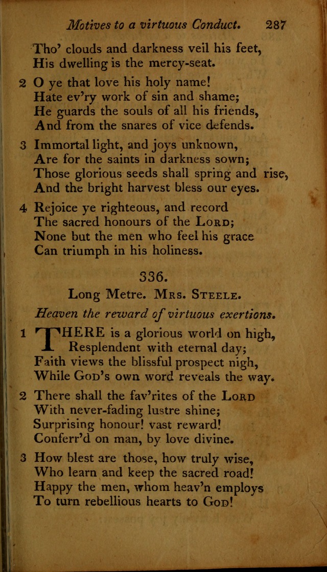 A Selection of Sacred Poetry: consisting of psalms and hymns, from Watts, Doddridge, Merrick, Scott, Cowper, Barbauld, Steele ...compiled for  the use of the Unitarian Church in Philadelphia page 287