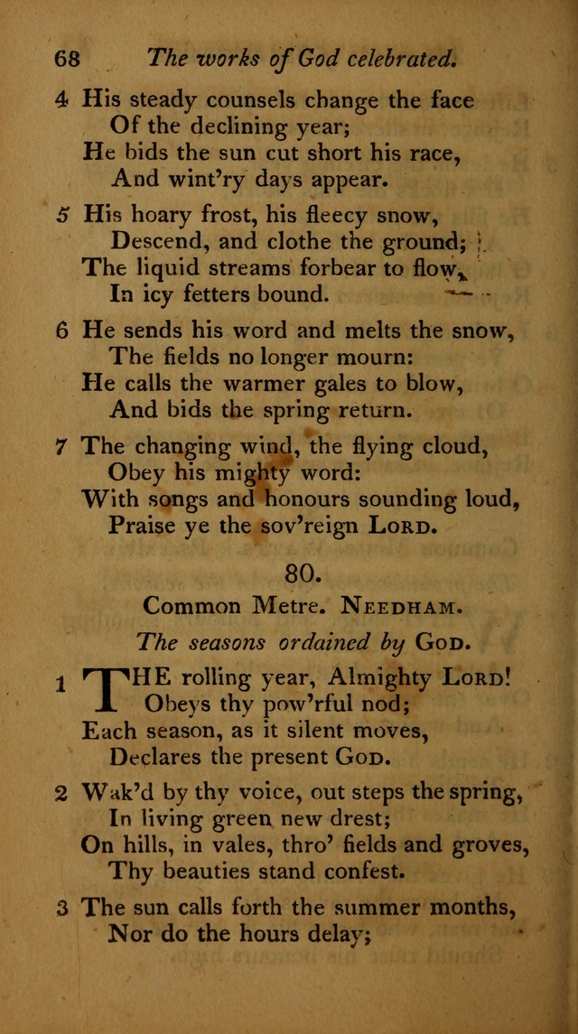 A Selection of Sacred Poetry: consisting of psalms and hymns, from Watts, Doddridge, Merrick, Scott, Cowper, Barbauld, Steele ...compiled for  the use of the Unitarian Church in Philadelphia page 68