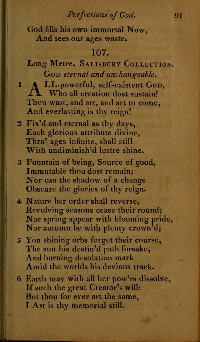 A Selection of Sacred Poetry: consisting of psalms and hymns, from Watts, Doddridge, Merrick, Scott, Cowper, Barbauld, Steele ...compiled for  the use of the Unitarian Church in Philadelphia page 91