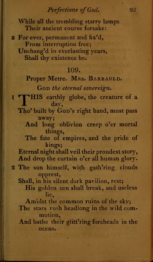 A Selection of Sacred Poetry: consisting of psalms and hymns, from Watts, Doddridge, Merrick, Scott, Cowper, Barbauld, Steele ...compiled for  the use of the Unitarian Church in Philadelphia page 93