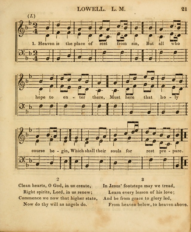 The Sunday School Singing Book: being a collection of hymns with appropriate music, designed as a guide and assistant to the devotional exercises of Sabbath schools and families...(3rd ed.) page 21