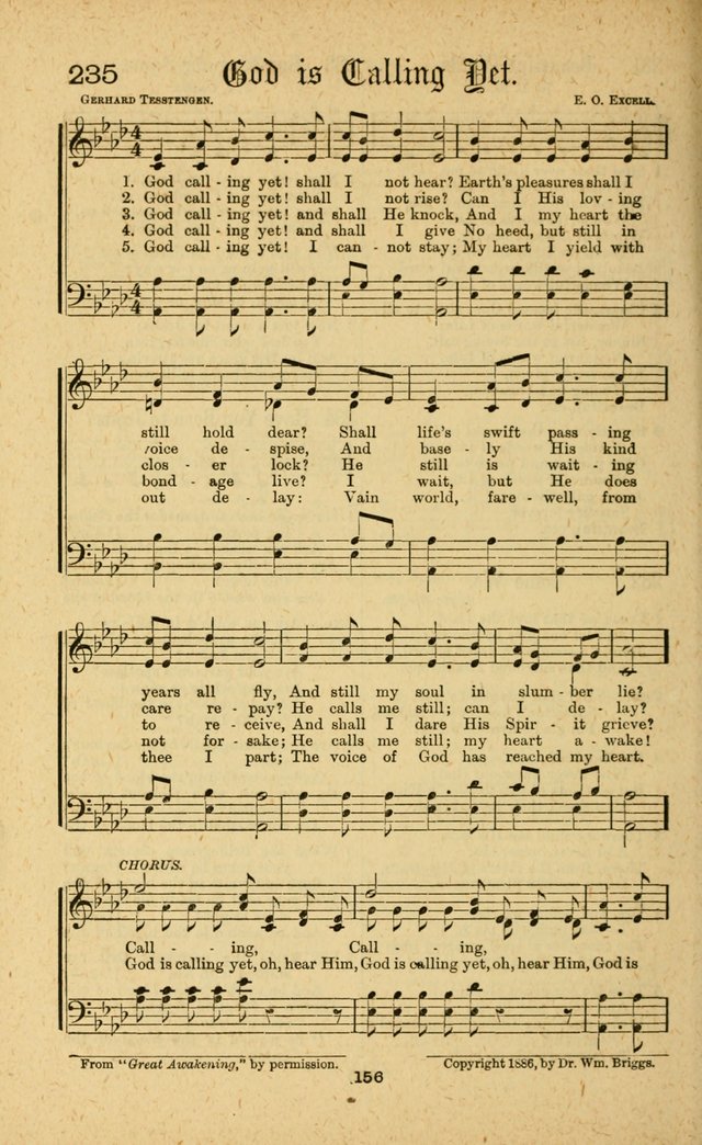 Songs of Salvation: as Used by Crossley and Hunter in Evangelistic Meetings: and adapted for the church, grove, school, choir and home page 156