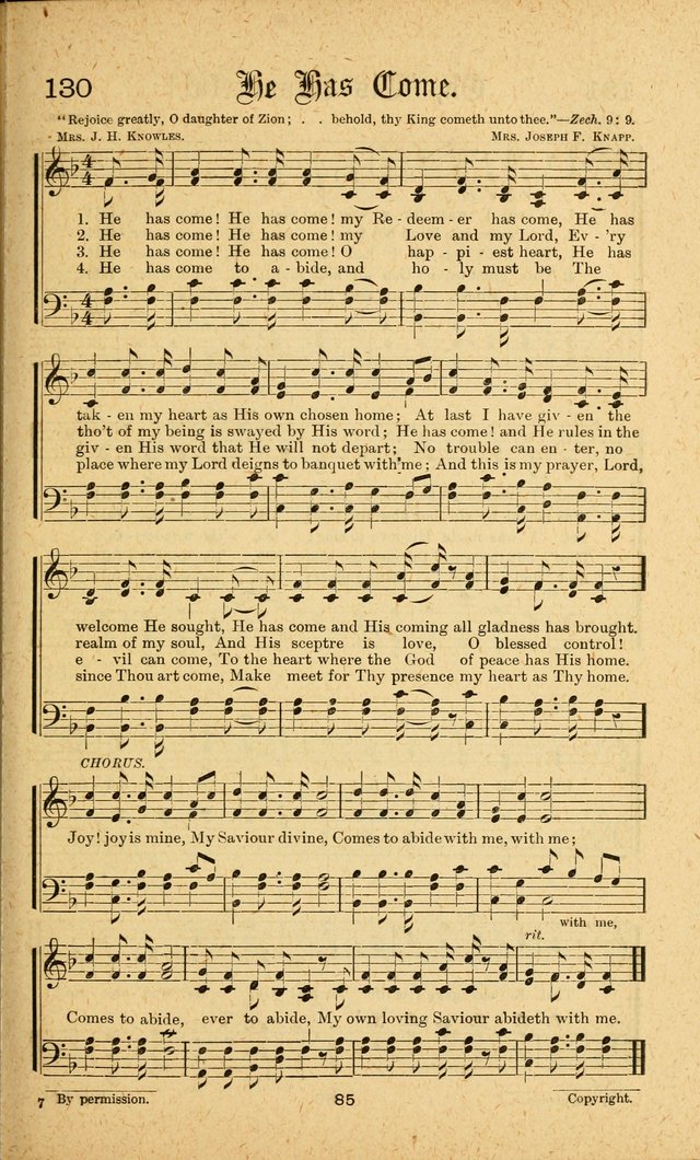 Songs of Salvation: as Used by Crossley and Hunter in Evangelistic Meetings: and adapted for the church, grove, school, choir and home page 85
