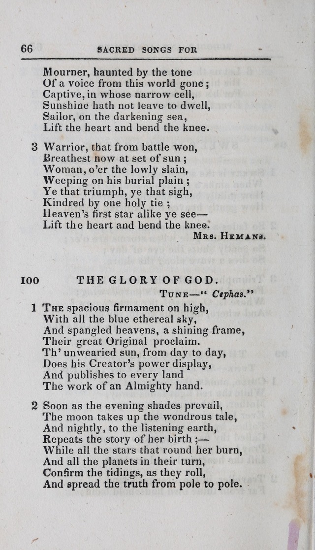 A Selection of Sacred Songs: for the use of schools and academies page 66