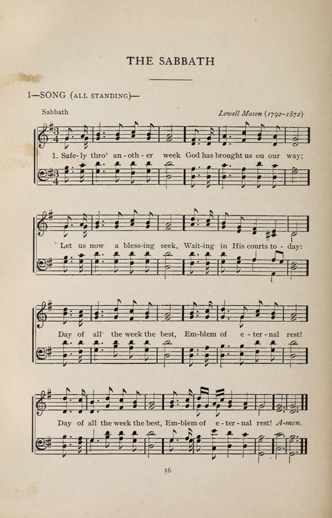 Scripture and Song in Worship: A service book for the Sunday School page 56