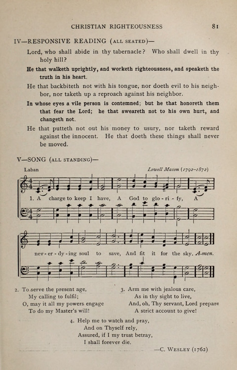 Scripture and Song in Worship: A service book for the Sunday School page 81