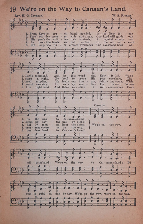Songs of Triumph Nos. 1 and 2 Combined: 201 choice new hymns for choirs, solo singers, the home circle, etc. page 19