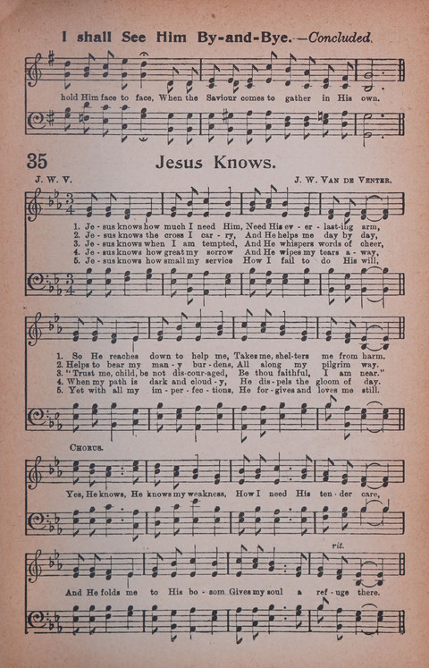 Songs of Triumph Nos. 1 and 2 Combined: 201 choice new hymns for choirs, solo singers, the home circle, etc. page 35