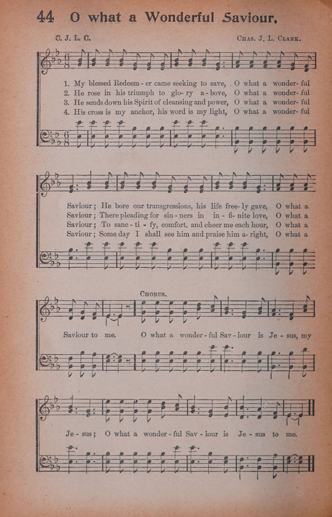 Songs of Triumph Nos. 1 and 2 Combined: 201 choice new hymns for choirs, solo singers, the home circle, etc. page 44