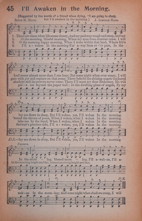 Songs of Triumph Nos. 1 and 2 Combined: 201 choice new hymns for choirs, solo singers, the home circle, etc. page 45