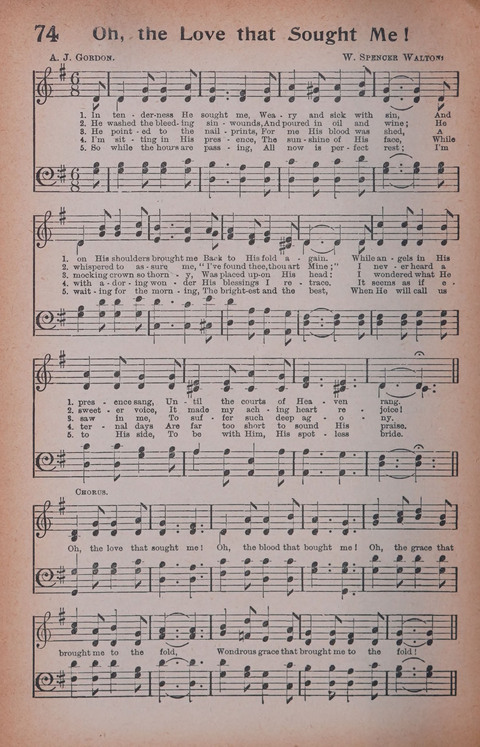 Songs of Triumph Nos. 1 and 2 Combined: 201 choice new hymns for choirs, solo singers, the home circle, etc. page 74