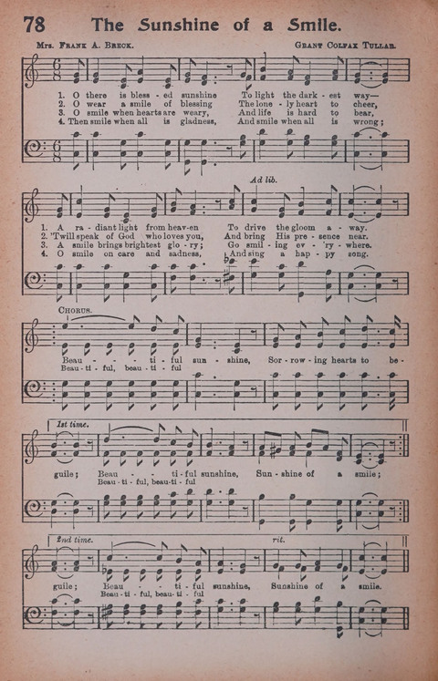 Songs of Triumph Nos. 1 and 2 Combined: 201 choice new hymns for choirs, solo singers, the home circle, etc. page 78