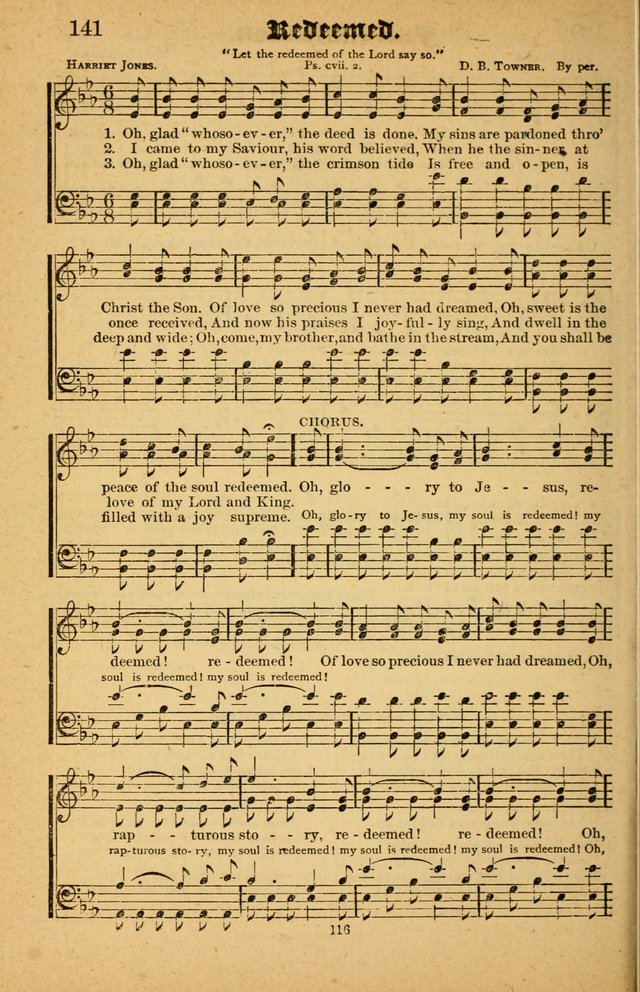 The Silver Trumpet: a collection of new and selected hymns; for use in public worship, revival services, prayer and social meetings, and Sunday schools page 116