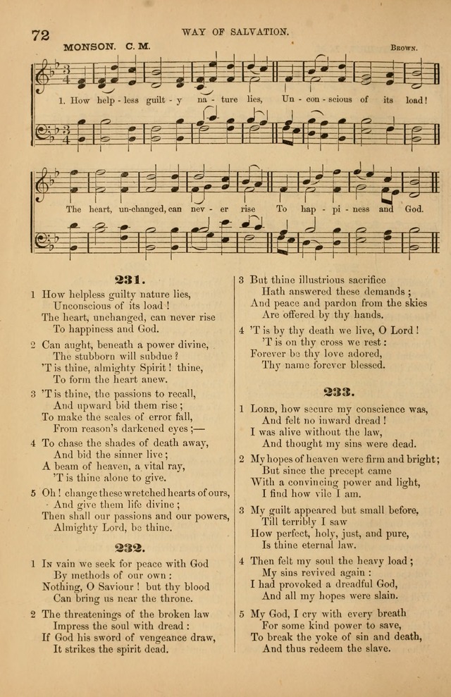 Songs of the Church: or, hymns and tunes for Christian worship page 72