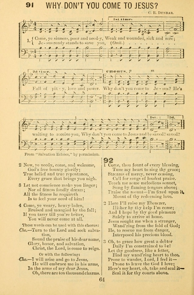 Songs of Refreshing: adapted for use in revival meetings, camp meetings, and the social services of the church. page 64