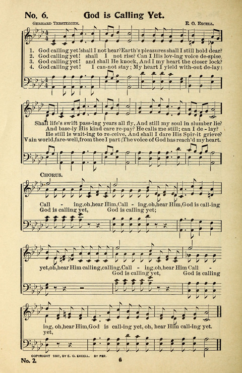 Songs of the Soul No. 2: for use in Sunday evening congregations, revivals, camp-meetings, social services and young peoples meetings page 6