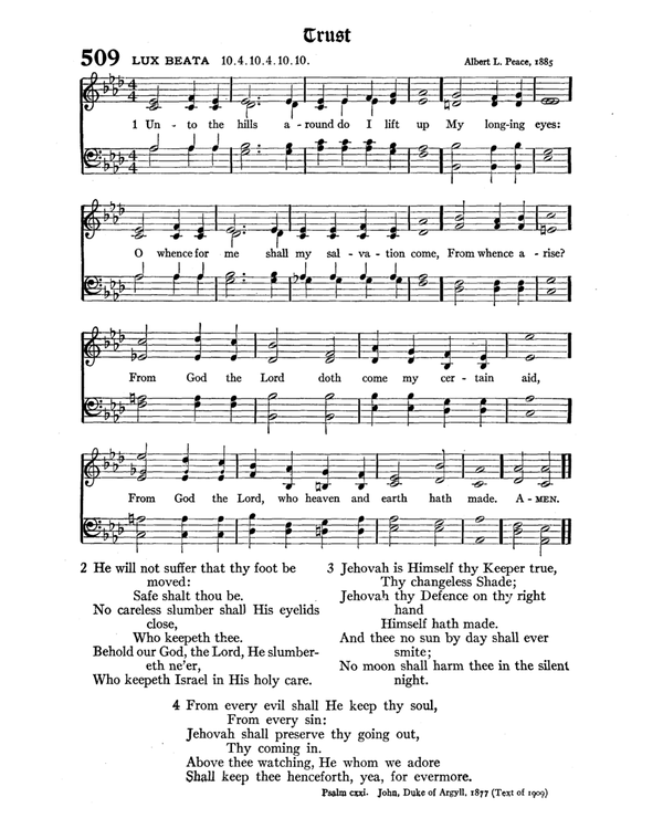 The Hymnal : published in 1895 and revised in 1911 by authority of the General Assembly of the Presbyterian Church in the United States of America : with the supplement of 1917 page 672