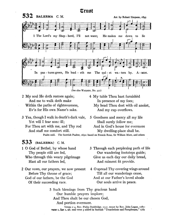 The Hymnal : published in 1895 and revised in 1911 by authority of the General Assembly of the Presbyterian Church in the United States of America : with the supplement of 1917 page 701