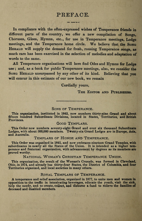 Temperance Song Herald: a collection of songs, choruses, hymns, and other pieces for the use of temperance meetings, lodges, and the home circle page 2