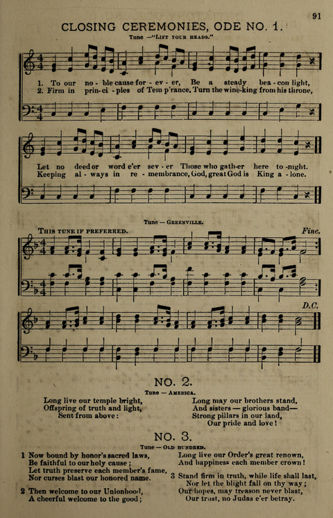 Temperance Song Herald: a collection of songs, choruses, hymns, and other pieces for the use of temperance meetings, lodges, and the home circle page 91