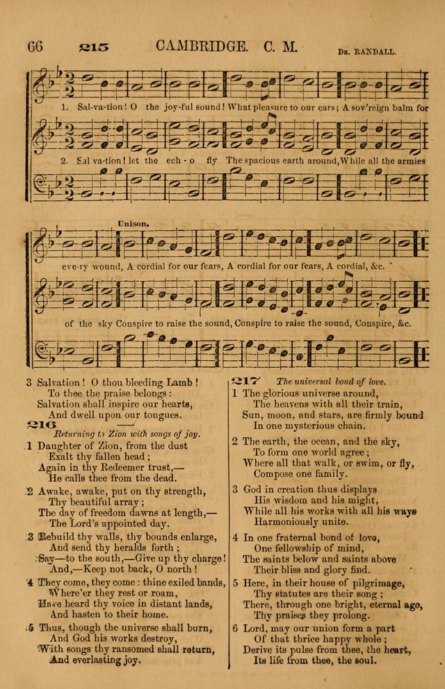 The Tribute of Praise: a collection of hymns and tunes for public and social worship, and for use in the family circle page 66