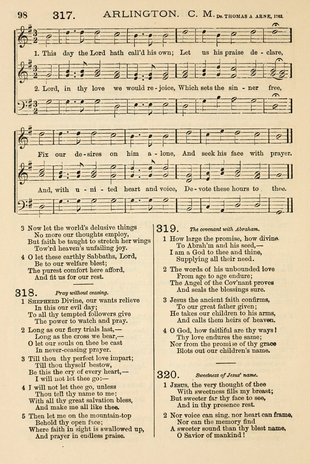 The Tribute of Praise: a collection of hymns and tunes for public and social worship, and for the use in the family circle and Sabbath school page 98