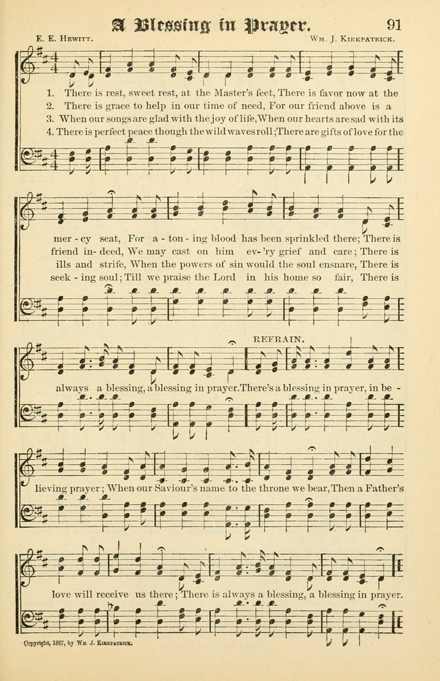 Unfading Treasures: a compilation of sacred songs and hymns, adapted for use by Sunday schools, Epworth Leagues, endeavor societies, pastors, evangelists, choristers, etc. page 91