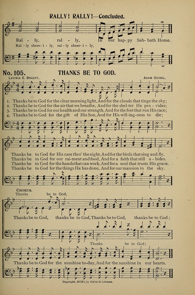 Uplifted Voices: a 20th century hymn book for sunday-schools and devotional meetings page 105