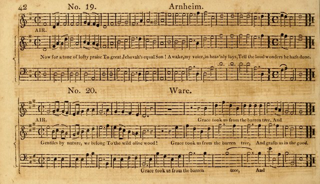 The Vocal Companion: containing a concise introduction to the practice of music, and a set of tunes of various metres, arranged progressively for the use of learners page 42