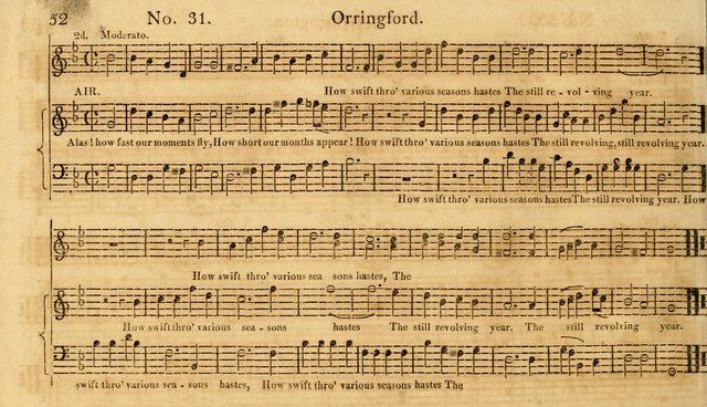 The Vocal Companion: containing a concise introduction to the practice of music, and a set of tunes of various metres, arranged progressively for the use of learners page 52