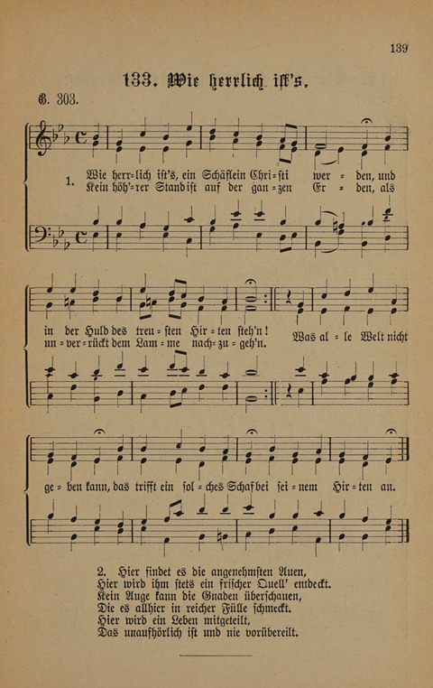 Vierstimmige Melodien: zu dem "Gesangbuch zum gottesdienstlichen und häuslichen Gebrauche in evangelischen Mennoniten-Gemeinden" (3. Auflage) page 139