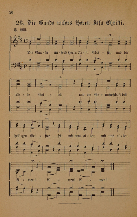 Vierstimmige Melodien: zu dem "Gesangbuch zum gottesdienstlichen und häuslichen Gebrauche in evangelischen Mennoniten-Gemeinden" (3. Auflage) page 26