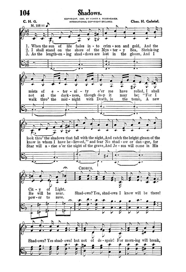 Victory Songs: For the Church, Sunday School and Evangelistic Services. page 106