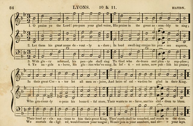 The Vestry Singing Book: being a selection of the most popular and approved tunes and hymns now extant, designed for social and religious meetings, family devotion, singing schools, etc. page 84