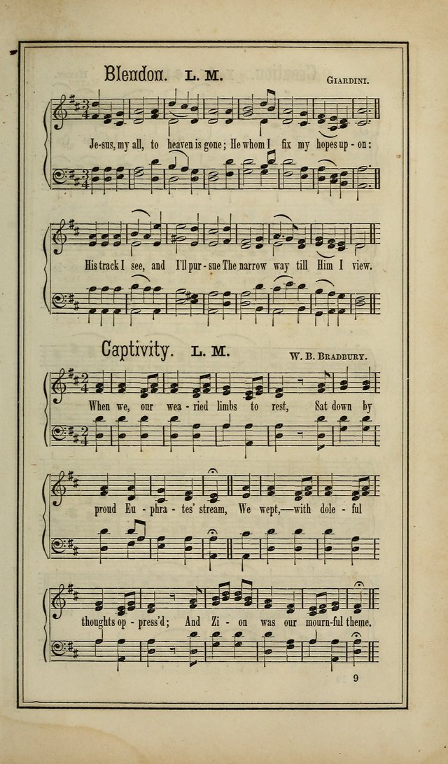 The Voice of melody: a choice collection of hymn tunes for choirs, prayer-meetings, congregations, and family use page 9