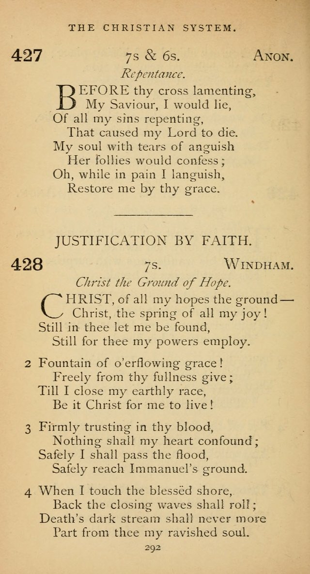 The Voice of Praise: a collection of hymns for the use of the Methodist Church page 292